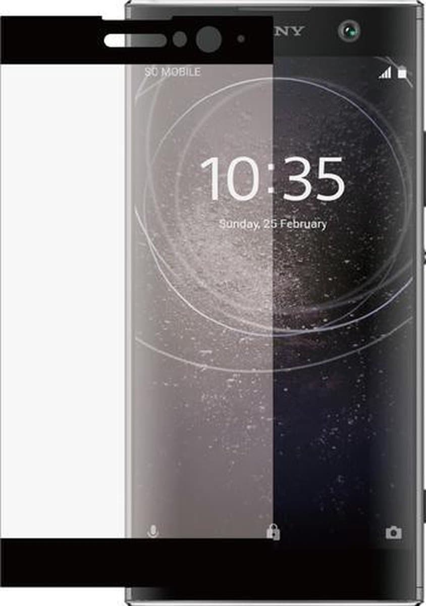 MH by Azuri screen protector Tempered Glass flatt -  zwart frame- voor Sony XA2
