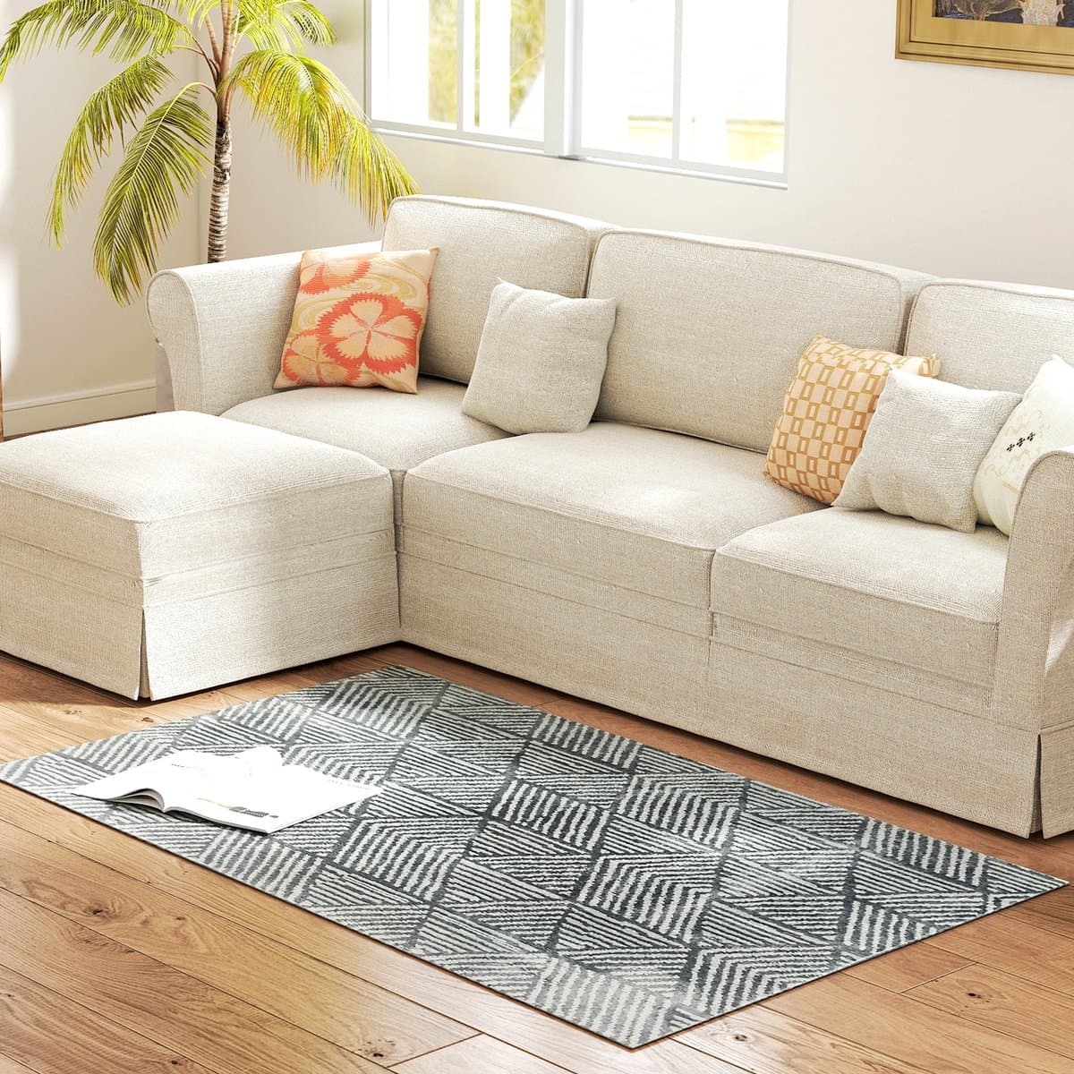 TEKROA®Wasbaar Vloerkleed Woonkamer - Slaapkamer Tapijt 80x150 cm - Allergievriendelijk - Voor Woonkamer & Slaapkamer - Donkergrijs