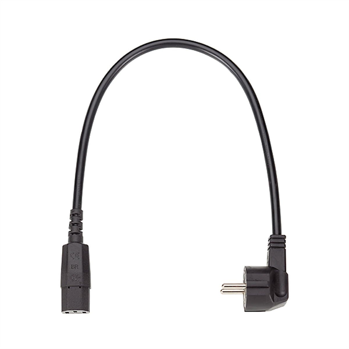 BACHMANN voedingskabel H05VV-F 3G1,5,zwart, L:1,5, CEE7/7 / C13