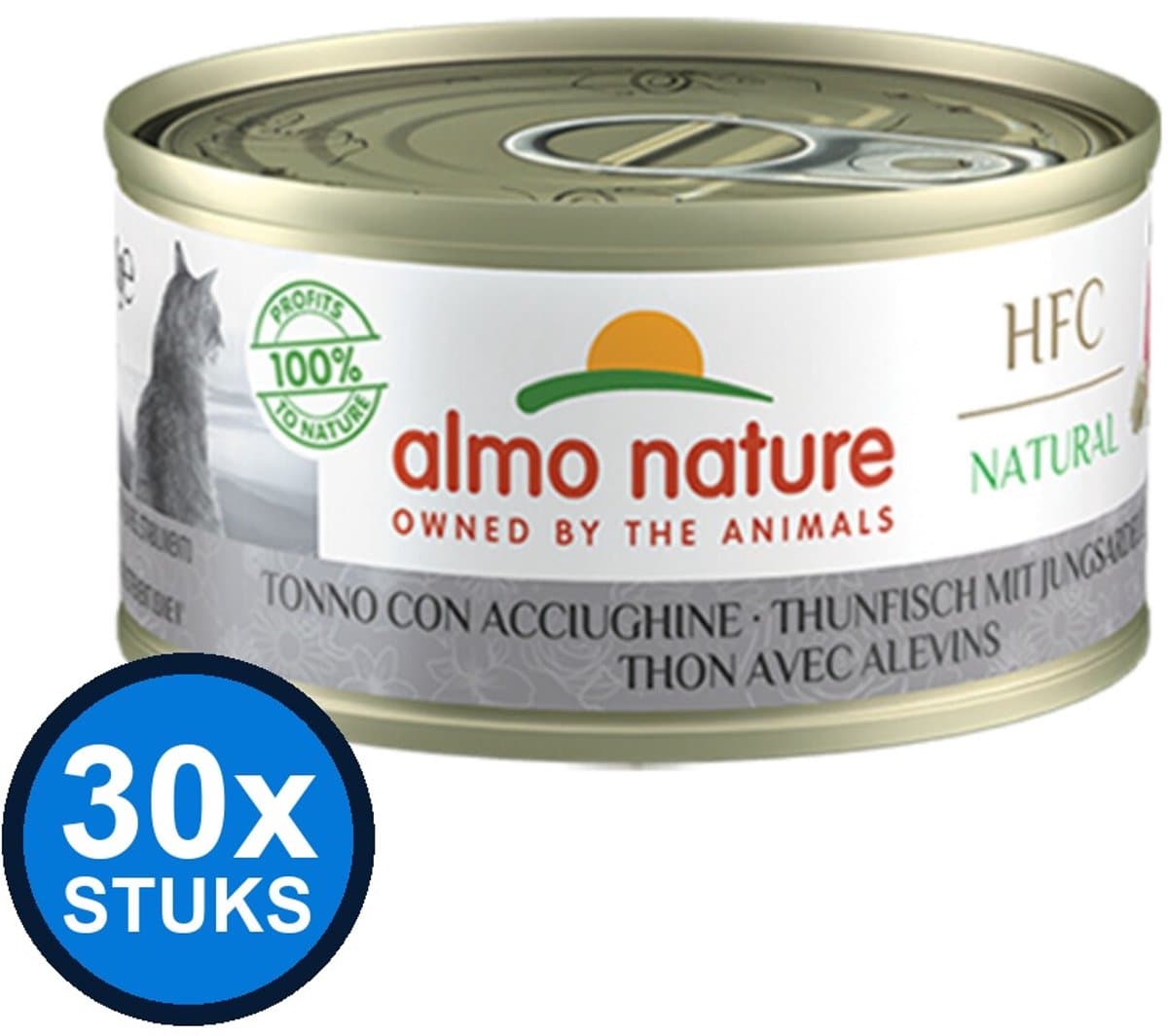 30x Almo Nature HFC - Tonijn & Ansjovis - Kattenvoer Natvoer - 70g