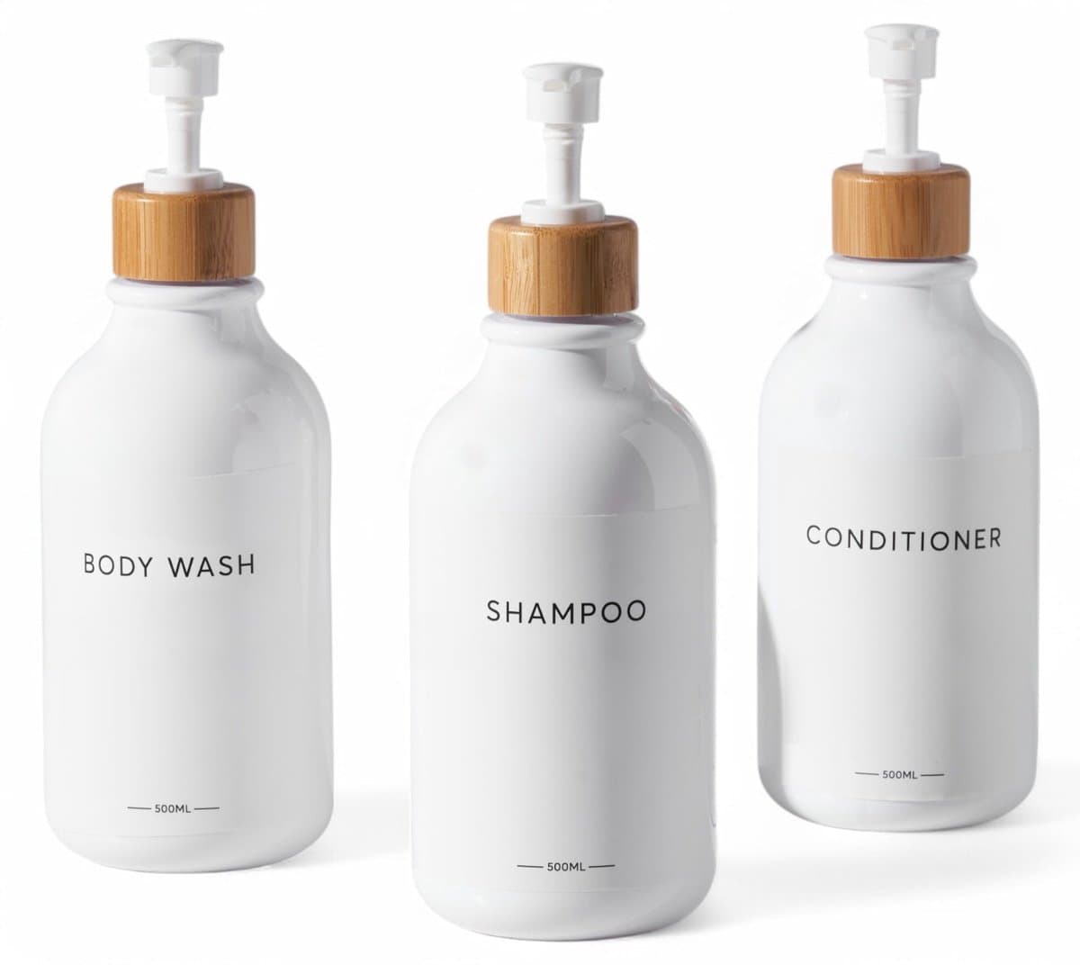 Omgoods - Set van 3 Luxe Dispenserflessen voor Badkamer en Keuken