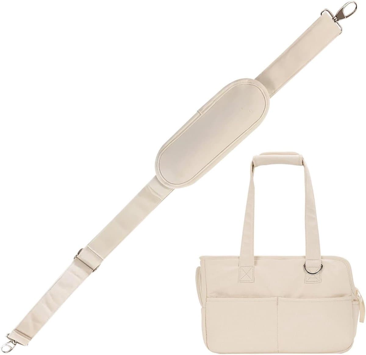 Schouderband} - Huisdierdrager Accessoire - Comfortabel Dragen - Verstelbare Lengte - 78-135cm - Wit