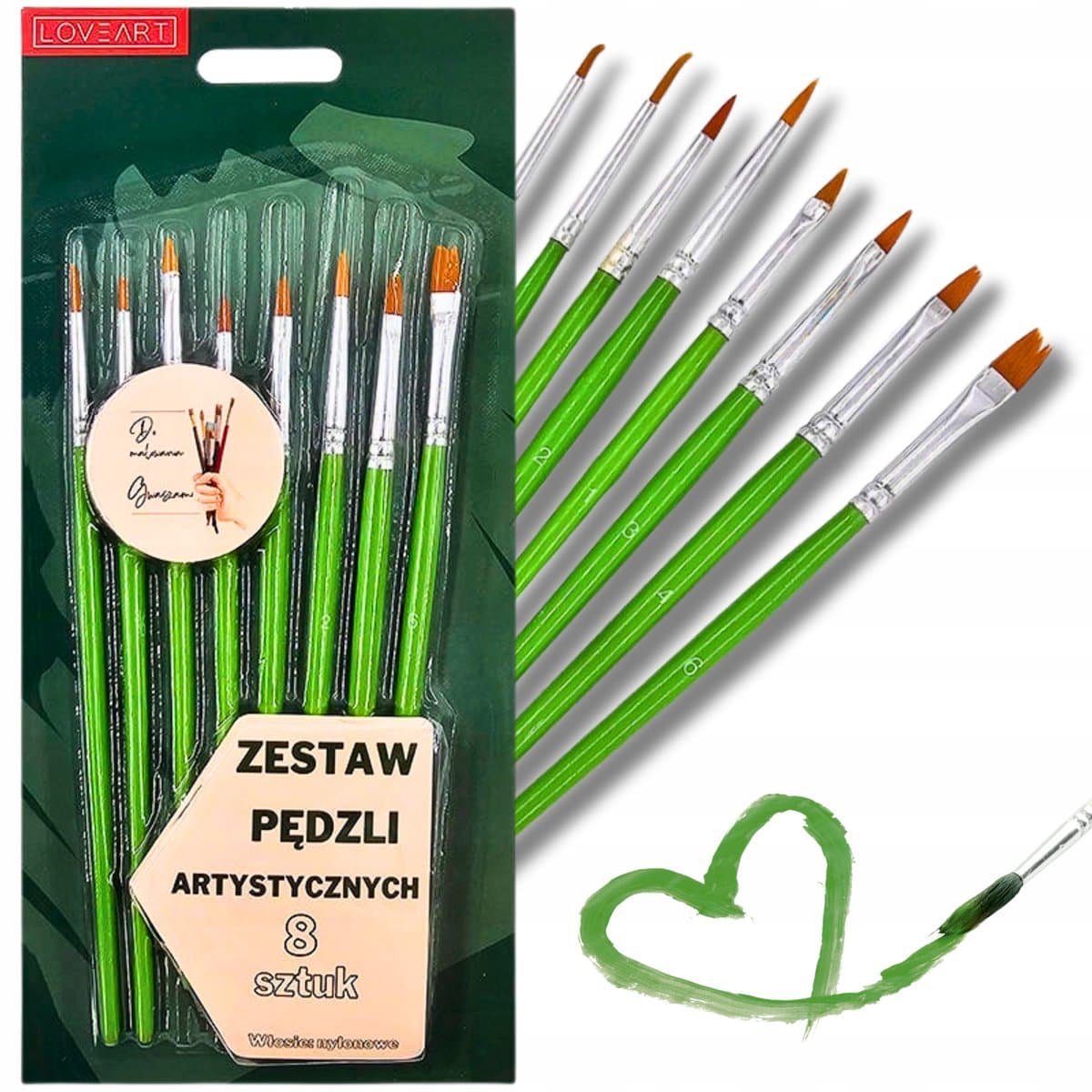 8-delige Kwastenset voor Acryl, Plakkaat & Gouache Verf
