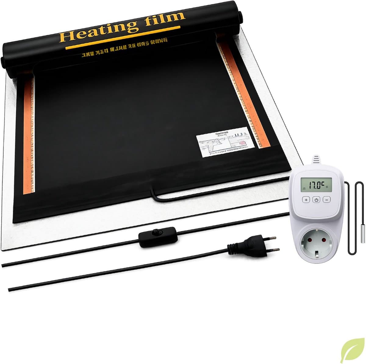 Durensa® caravan tapijtverwarming - Plug in thermostaat - met isolatie -100*220 cm - 484 Watt