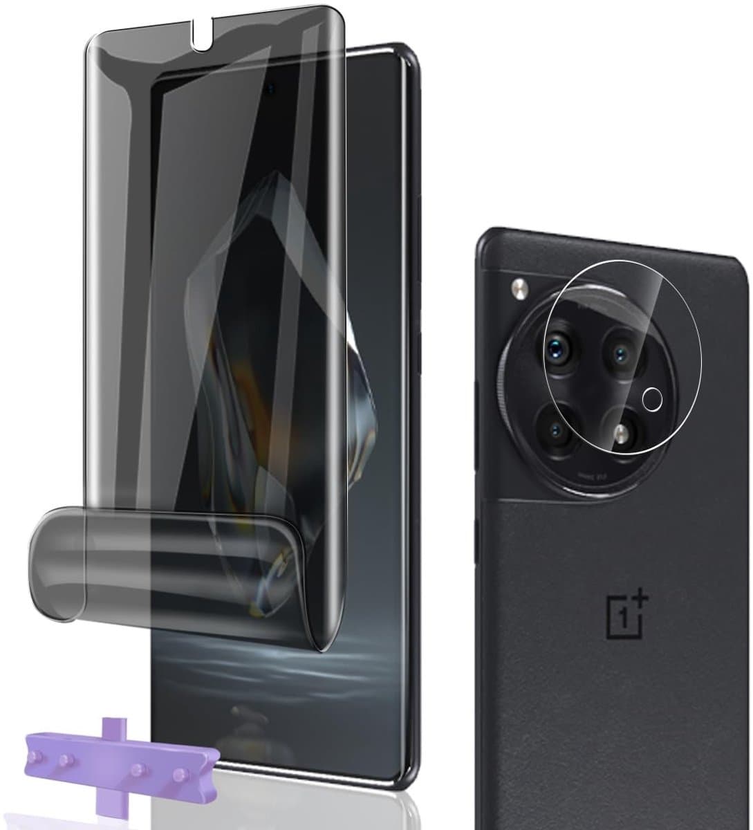 Dailygoods - TPU Privacy Displaybeschermfolie voor OnePlus 12R met Camera-Glas
