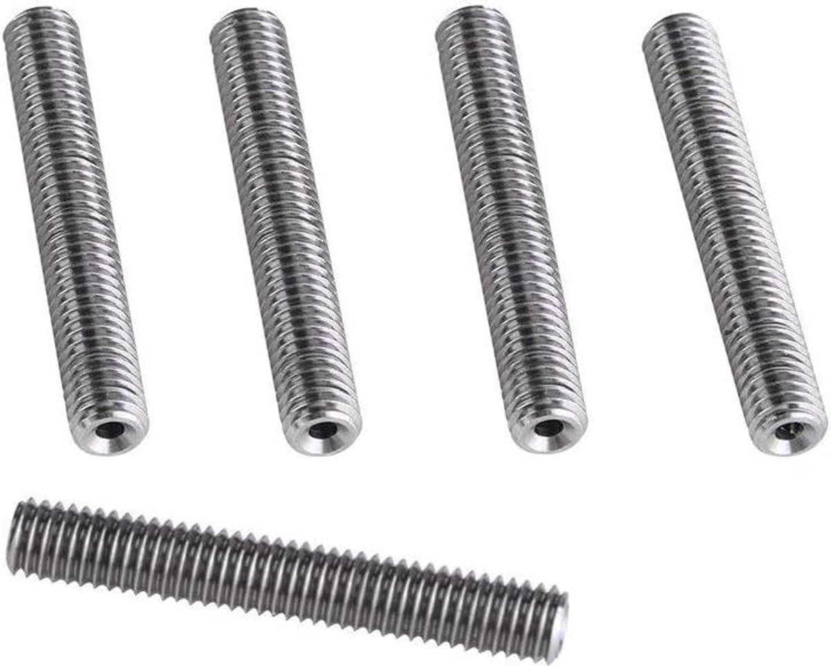 3D Printer Mondstuk Nekken - Extruder Onderdelen - 3D Printen Verbeteren - Roestvrij Staal PTFE Buis - M6x40/50mm - Zilver