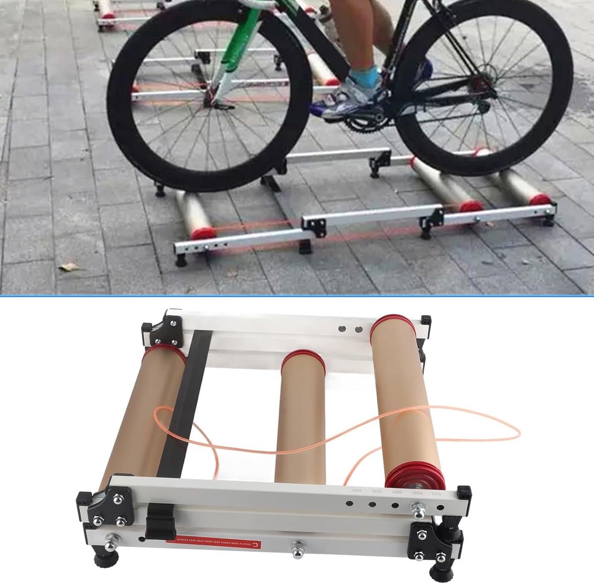 Fiets Roltrainer - Fietstrainer Platform - Binnen Fietsen - Stille PP Roller - Verstelbaar - Zwart