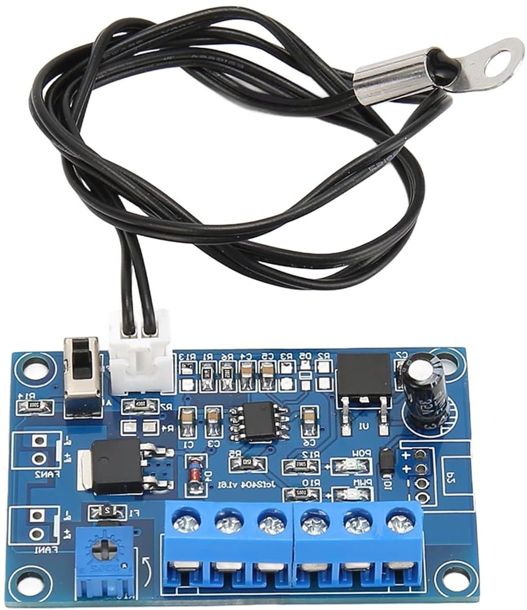 Ventilator Snelheidsregelaar - Temperatuurregelaar PC - Koeling Optimaliseren - Automatische Stop Functie - 4A Stroom - Zwart