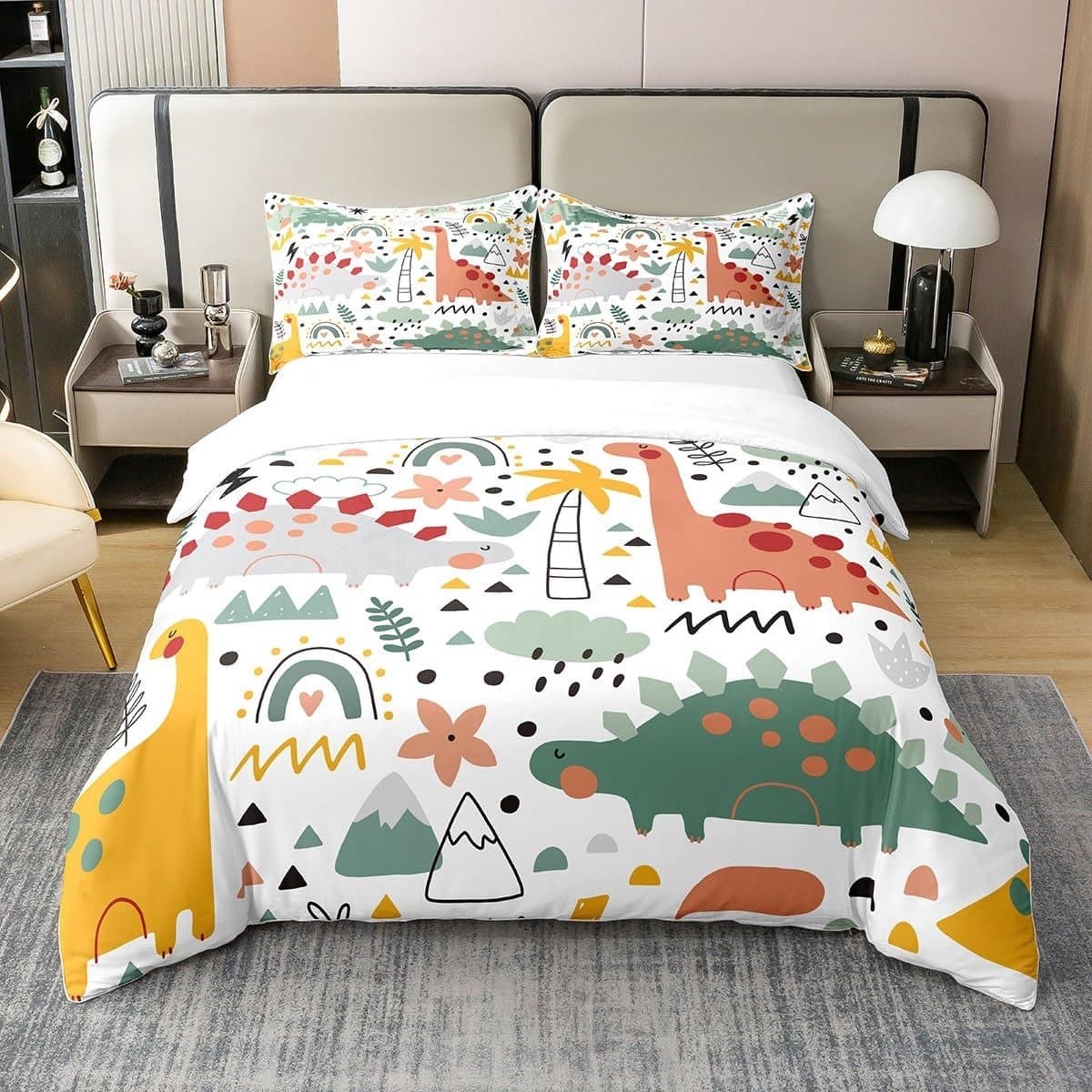 Omgoods - Dekbedovertrek 100% Katoen Super Kingsize met 3D Dino Print