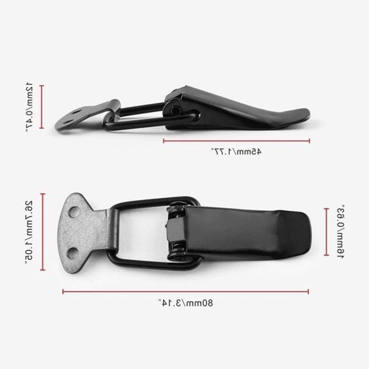 Universele Motorkap Sluiting - Kap Lock Kit - Motorkap Beveiligen - Voorkomt Trillen - 80 x 267 mm - Zwart