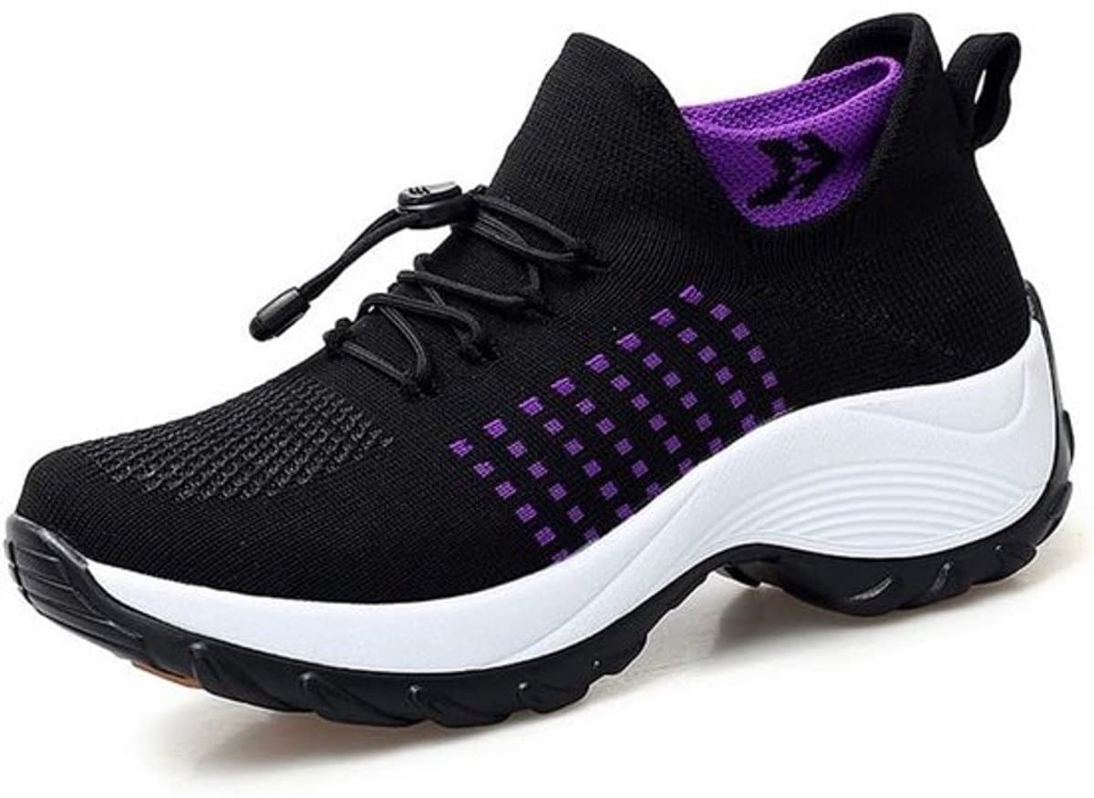 Lichtgewicht Ademende Sportschoenen voor Dames met Dikke Zool en Comfortabele Binnenzool