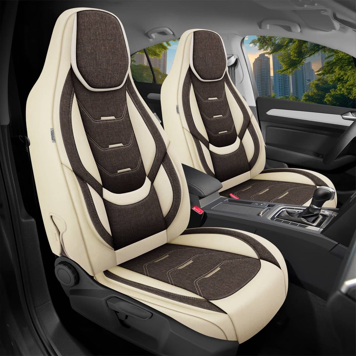 Premium Camper stoelhoezen voor LMC Tourer Lift H11 in Beige/Bruin (2 losse stoelen)