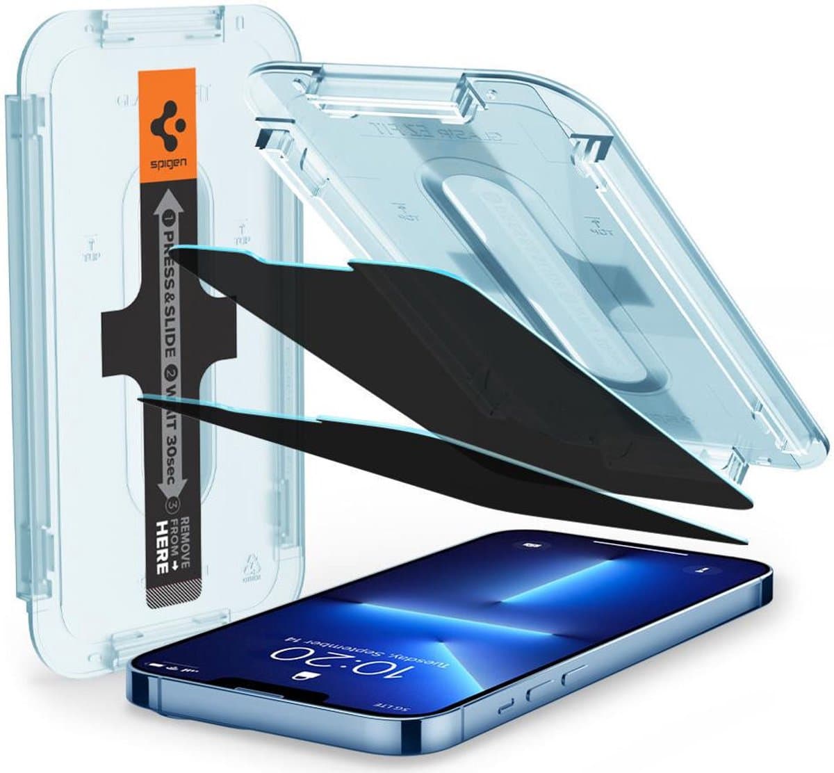 Spigen Privacy Glass Met Montage Frame voor Apple iPhone 13 Pro Max AGL03378
