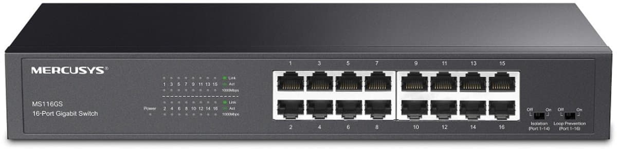 Mercusys MS116GS netwerk-switch Gigabit Ethernet (10/100/1000) Zwart