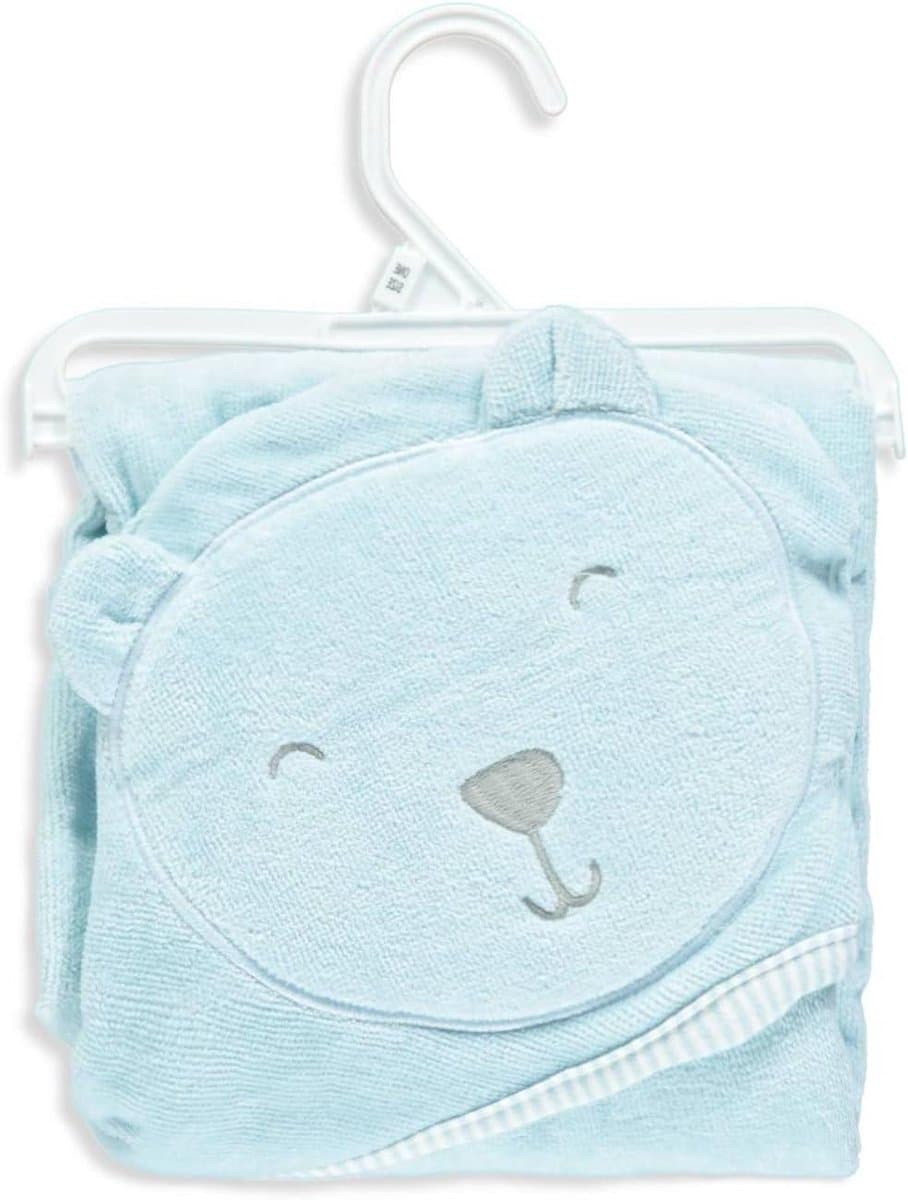 Baby Handdoek - Kinderbadjas Capuchon - Baby Afdrogen - Geborduurd Beertje - Één Maat - Blauw