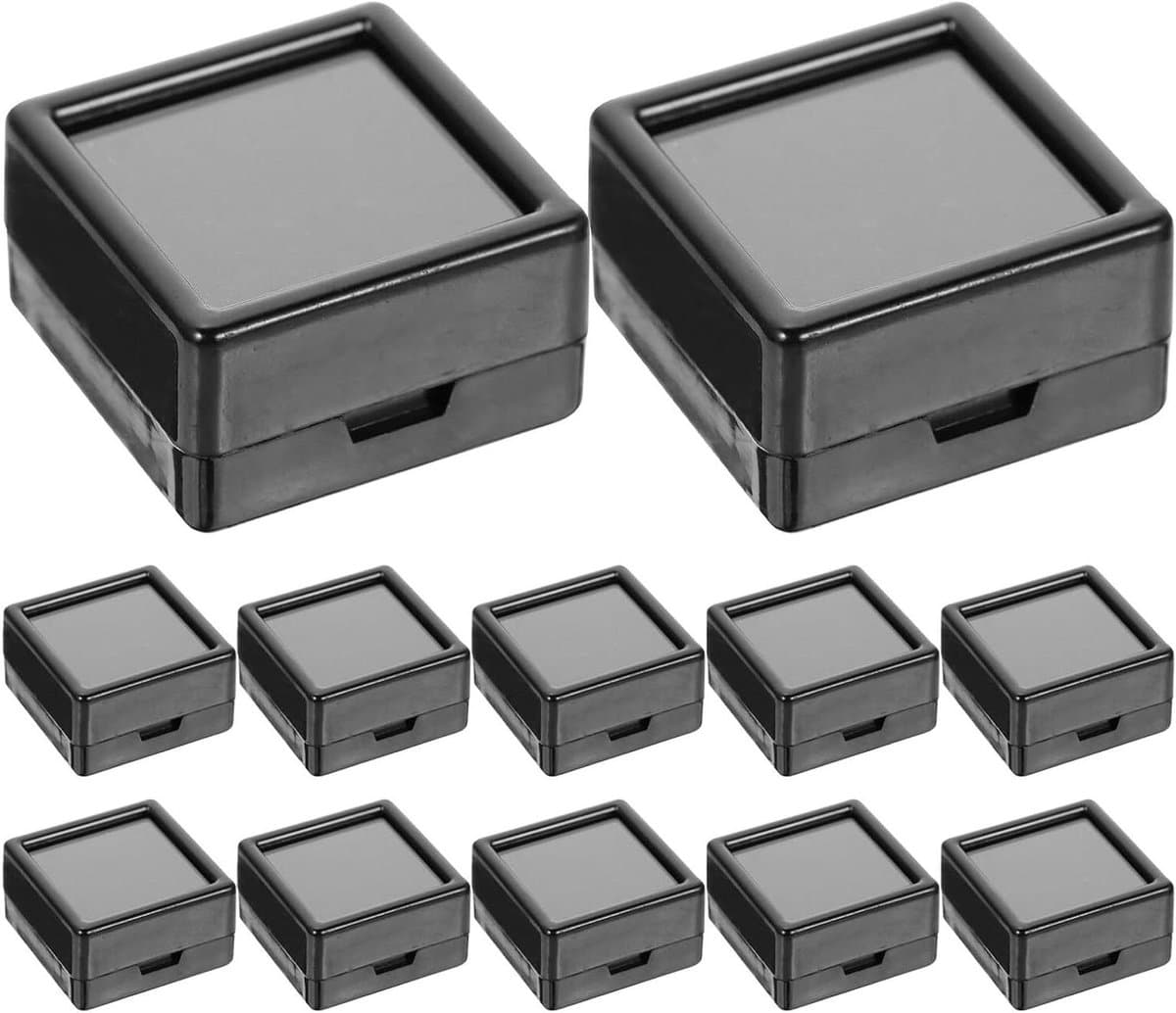 Edelstenen Display Box - Sieraden Organizer - Sieraden Presenteren - Zachte Binnenvoering - 12 Stuks - Zwart