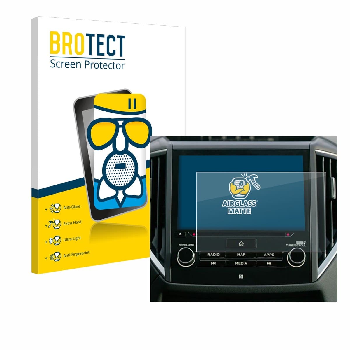 BROTECT - Screenprotector voor Subaru Forester 2022-2024 8" - Folie Beschermfolie Beschermglas matte