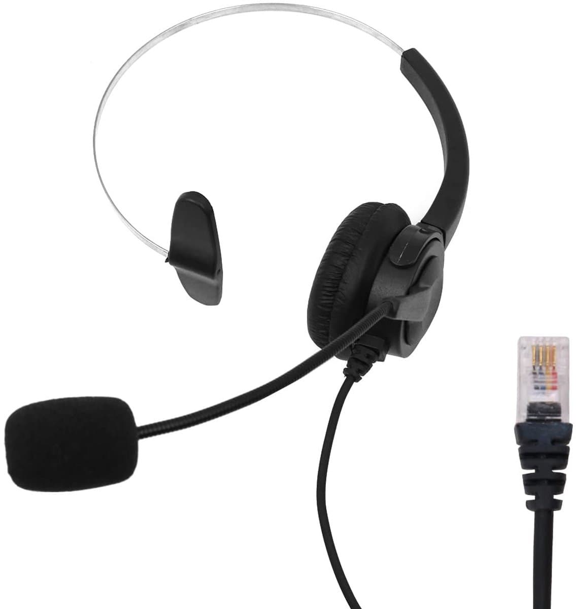 Allecto - Universele telefoon Headset - Handsfree headset - Ideaal voor zakelijke gesprekken - Monauraal ontwerp - Geschikt voor vaste telefoons - ..