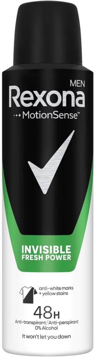 Rexona Men Invisible Fresh - Antitranspirant Spray - 150 ml - Onzichtbare Bescherming - Bewegingssensor