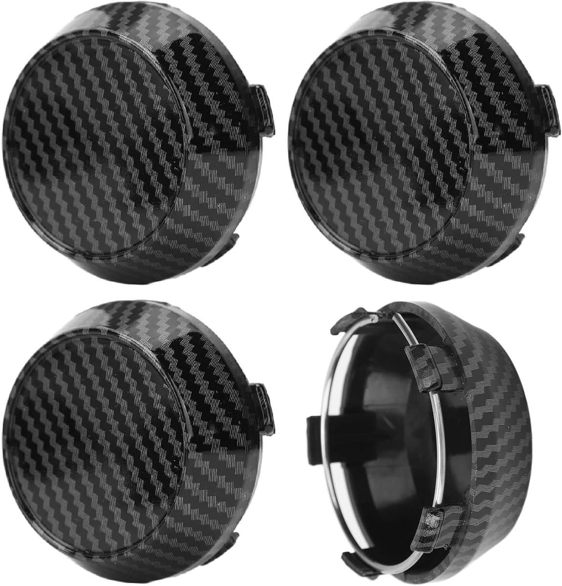 Wiel Centerkappen - Naafkappen Velgen - Auto Styling - Koolstofvezel Look - 60 mm - Zwart