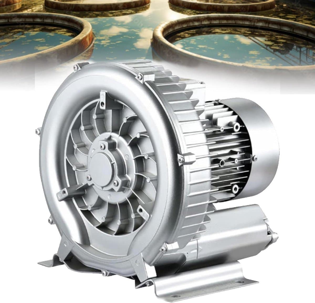 Lucht Ventilator - Industriële Ventilator - Werkplaats Beluchting - Hoge Druk Vortex Ring - 120W - Meerkleurig