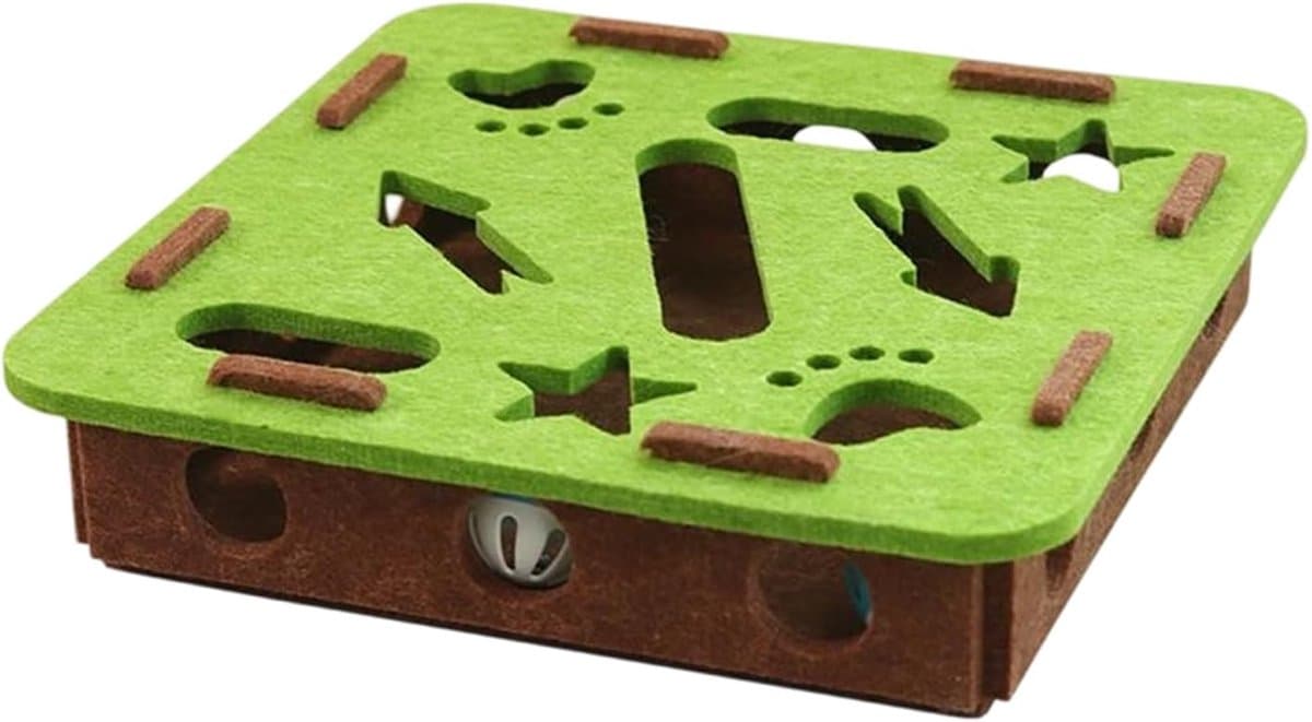 Krabplank voor katten - Kattenspeelgoed - Nagelverzorging - Met 2 bollen - 38 x 38 cm - Groen