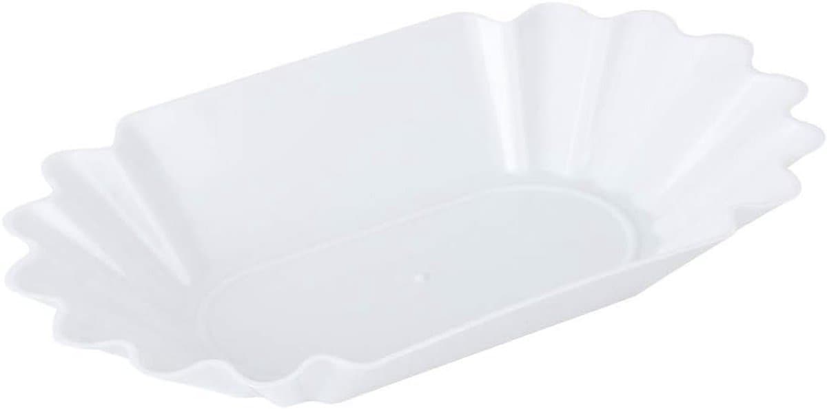 Display Tablet voor Koffiebonen, Herbruikbare Snacktray voor Keuken, Café en Restaurant, 22.3 x 13 x 3.5cm (Wit) - Ideaal voor Presentatie en Opslag van Snacks en Koffiebonen