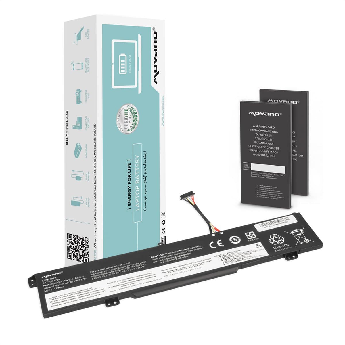 Movano - Lenovo Ideapad L340-15IRH - Batterij - Lange levensduur - Veilige werking - Compatibel