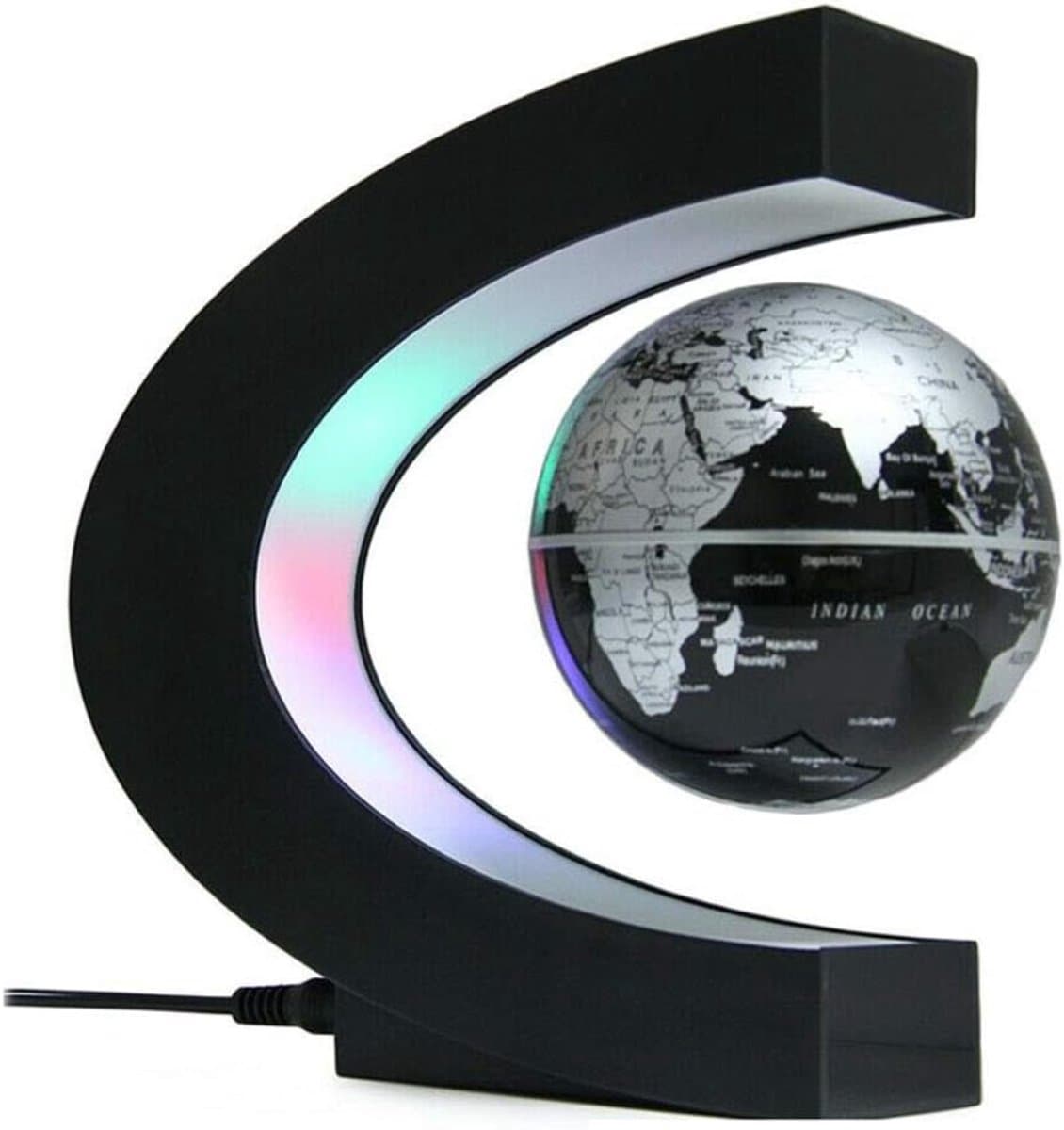 AHD® Verlichte wereldbol - Wereldbol - Kinderwereldbol - diameter ca, 30 cm - afbeelding van fysieke en politieke kaart - Veelkleurig - 19cm x 18cm x 10cm