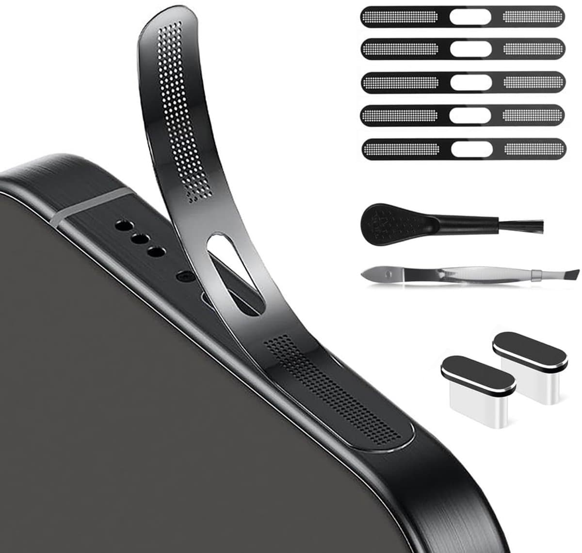 Allecto - USB C Stofbescherming - 5-delige Set - Bescherming voor Oplaadpoort - Speaker en Oplaadpoort - Perfect voor iPhone 15/16 - Ideaal voor