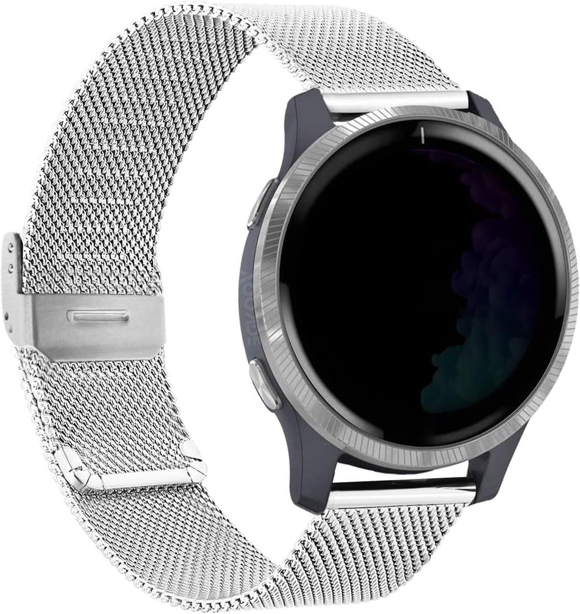Stijlvolle RVS Mesh Horlogeband voor Garmin Venu Sq 2, Venu 2 Plus en Vivoactive 6 - 20mm Vervangband voor Forerunner 570 en Approach S50, Perfecte Pasvorm en Duurzaam Design