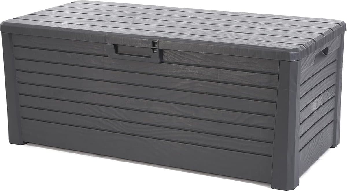 Grote Tuinkist Antraciet - Opbergbox Buiten met Zitfunctie - 148x72x60 cm