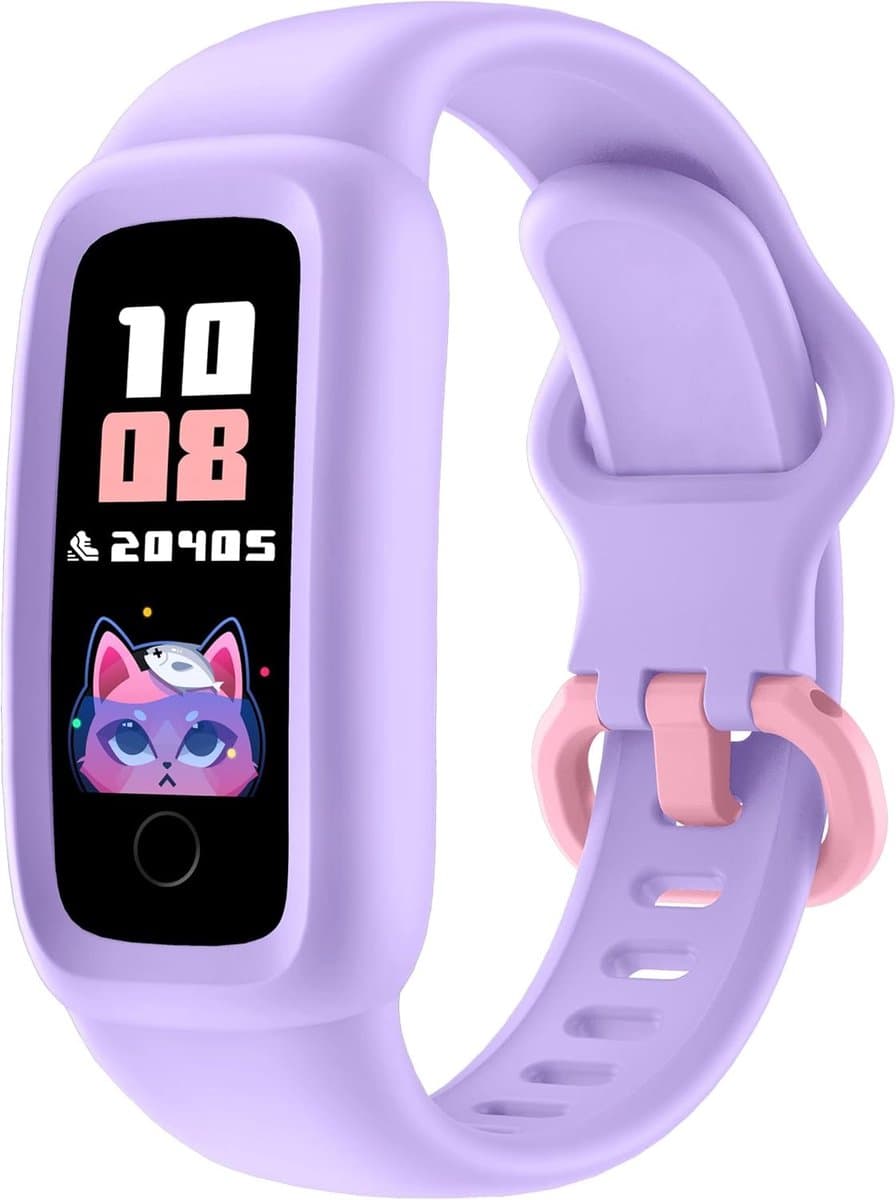Kind Activity Tracker - Stappenteller Horloge - Actief Blijven - IP68 Waterdicht - 0.96 Inch Display - Lila