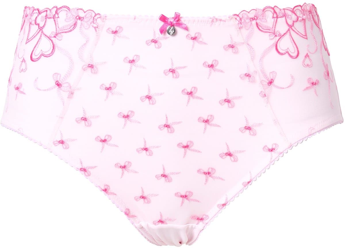 TruYou - Dames - TRUYOU midislip kant strikjes/hartjes - Babyroze - Maat 54+
