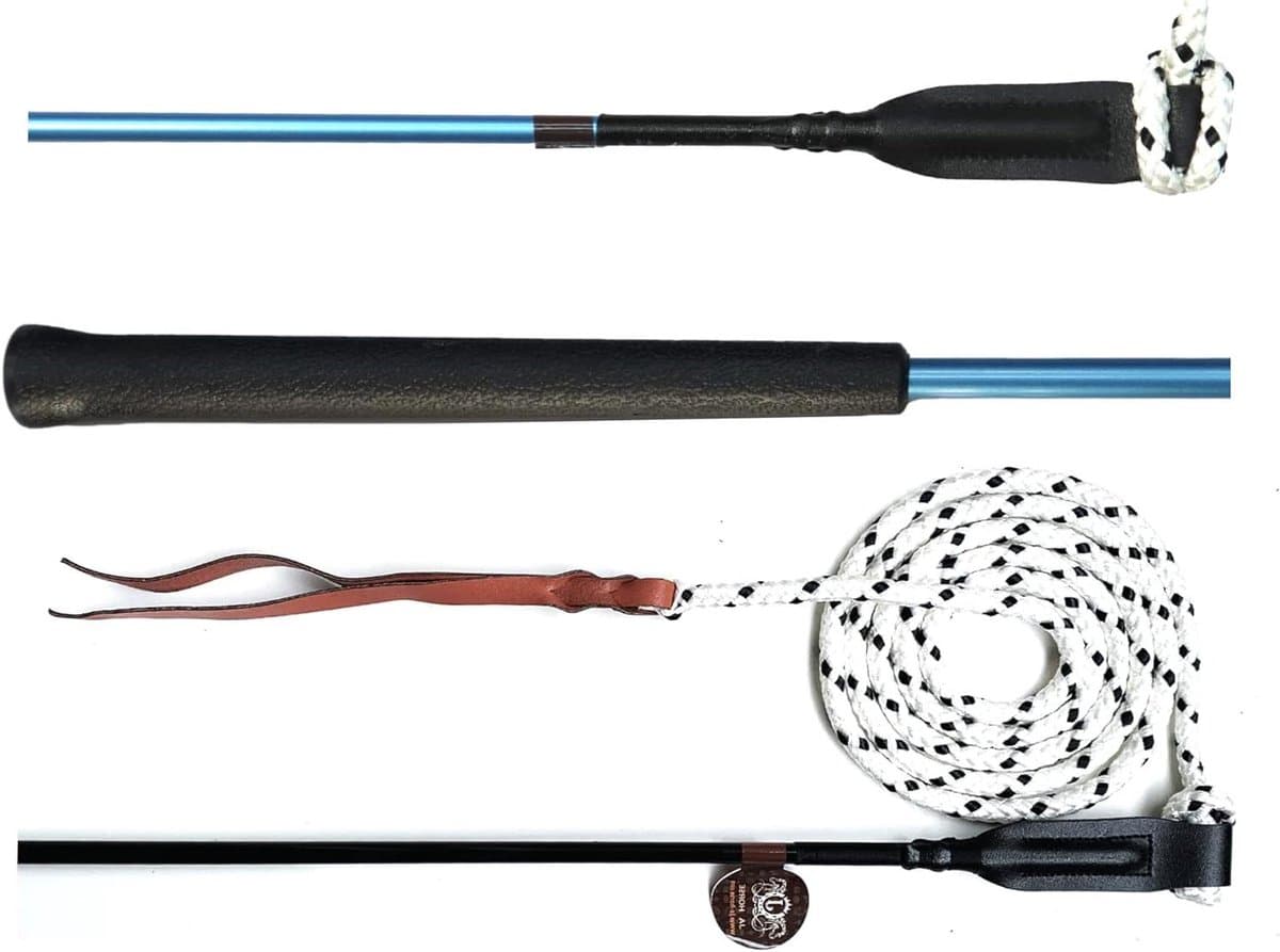 Contactstok voor Paarden met Touw - Ideaal voor Training en Grondwerk 100/120 cm