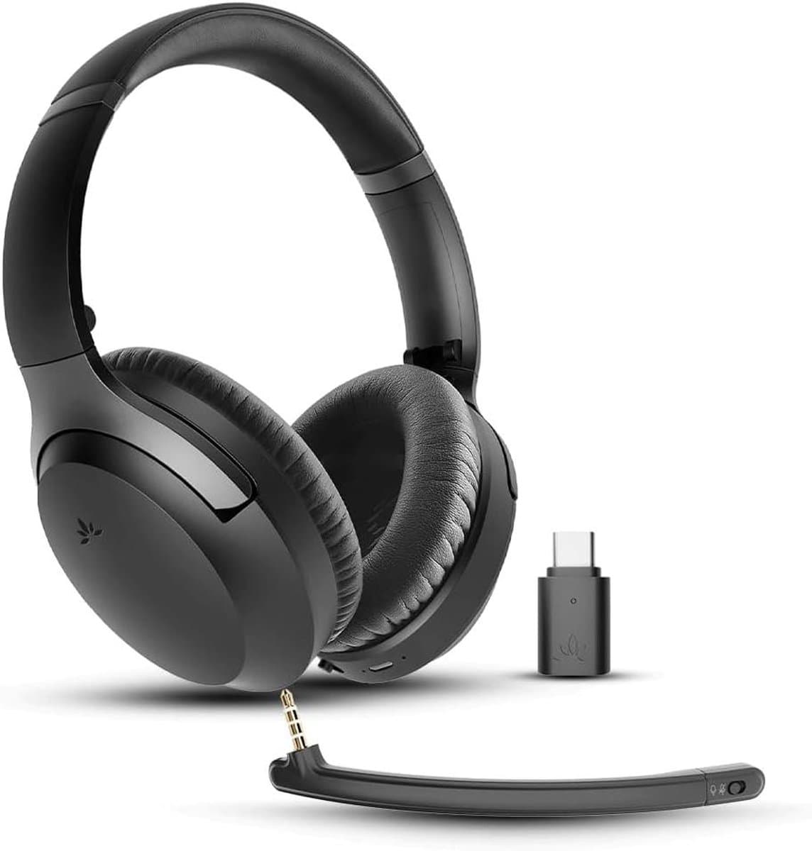 Avantalk Aria Pro 3 Bluetooth draadloze headset met microfoon voor werk - 20 ms lage latentie, dubbele verbinding (PC + telefoon), afneembare ruisonderdrukkende microfoon, USB-C-dongle - voor PS5