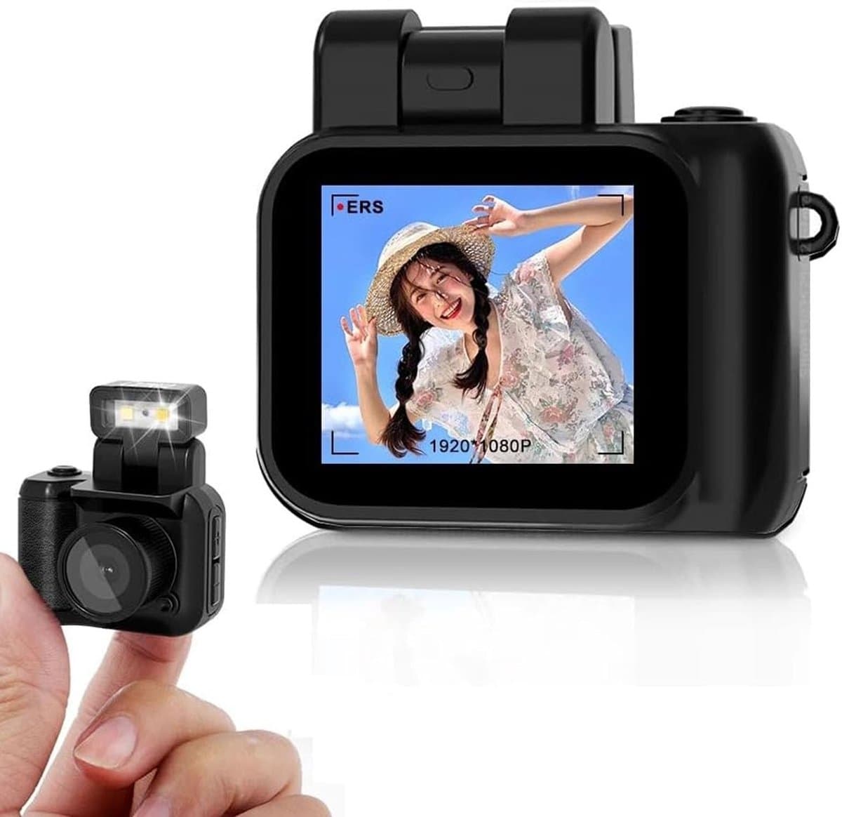 Dailygoody - Micro Digitale Camera - Mini-duimcamera - Compacte 1080P Fotografie Videocamera - Voor Reisleven Vloggen Opname - Inclusief 64G Kleine Ge