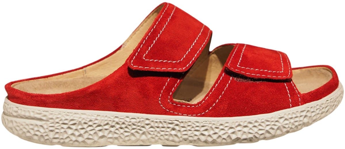 Hartjes rode suède dames slippers
