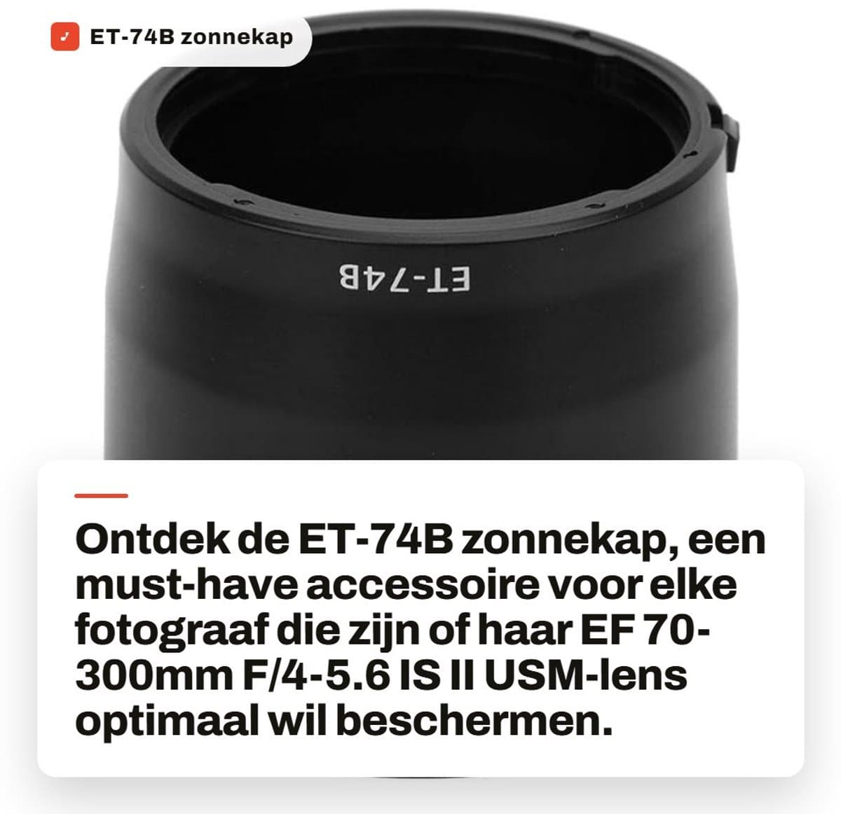 Dailygoods- Zonnekap Regendicht - Compatibel met EF 70-300mm F/4-5.6 IS II USM - Kunststof - Zwart - Voorkomt Lichtinval - Beschermt Lens tegen Krassen - Lenshood