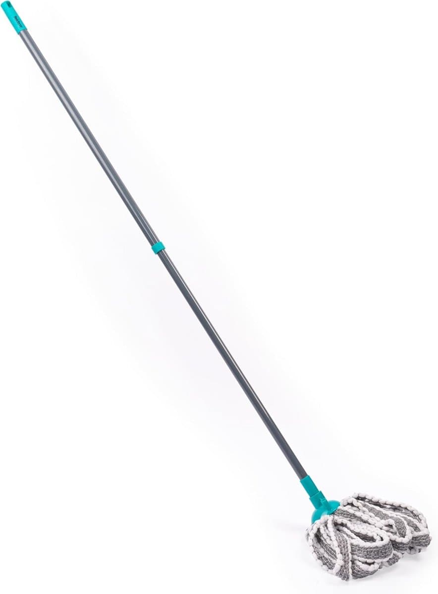 Telescopische Doekmop - Dweil met steel - Vloeren Reinigen - Anti-bacteriële bescherming - 128 cm - Blauw