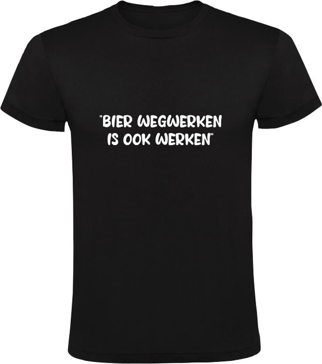 Bier wegwerken is ook werken Heren T-shirt - zuipen - drank - alcohol - kroeg - cafe