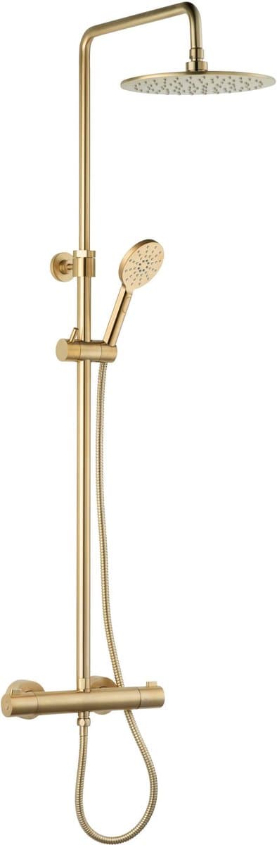 Ben Lavion Regendouche - Ø 25cm - 4 Stralen - Cooltouch - met Thermostaatkraan - Messing - Rond