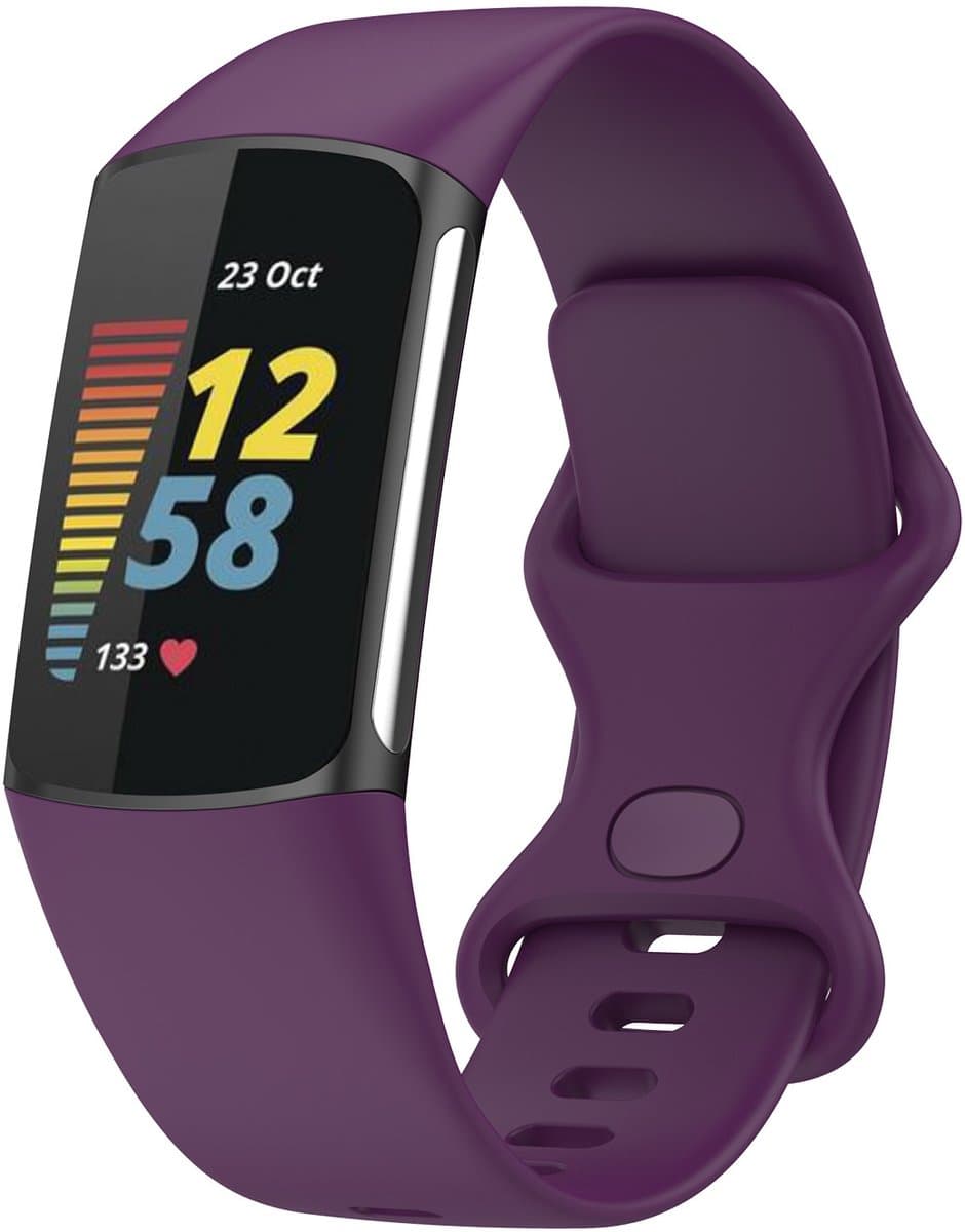 123watches sport band - paars - ML - Geschikt voor Fitbit Charge 5 & 6