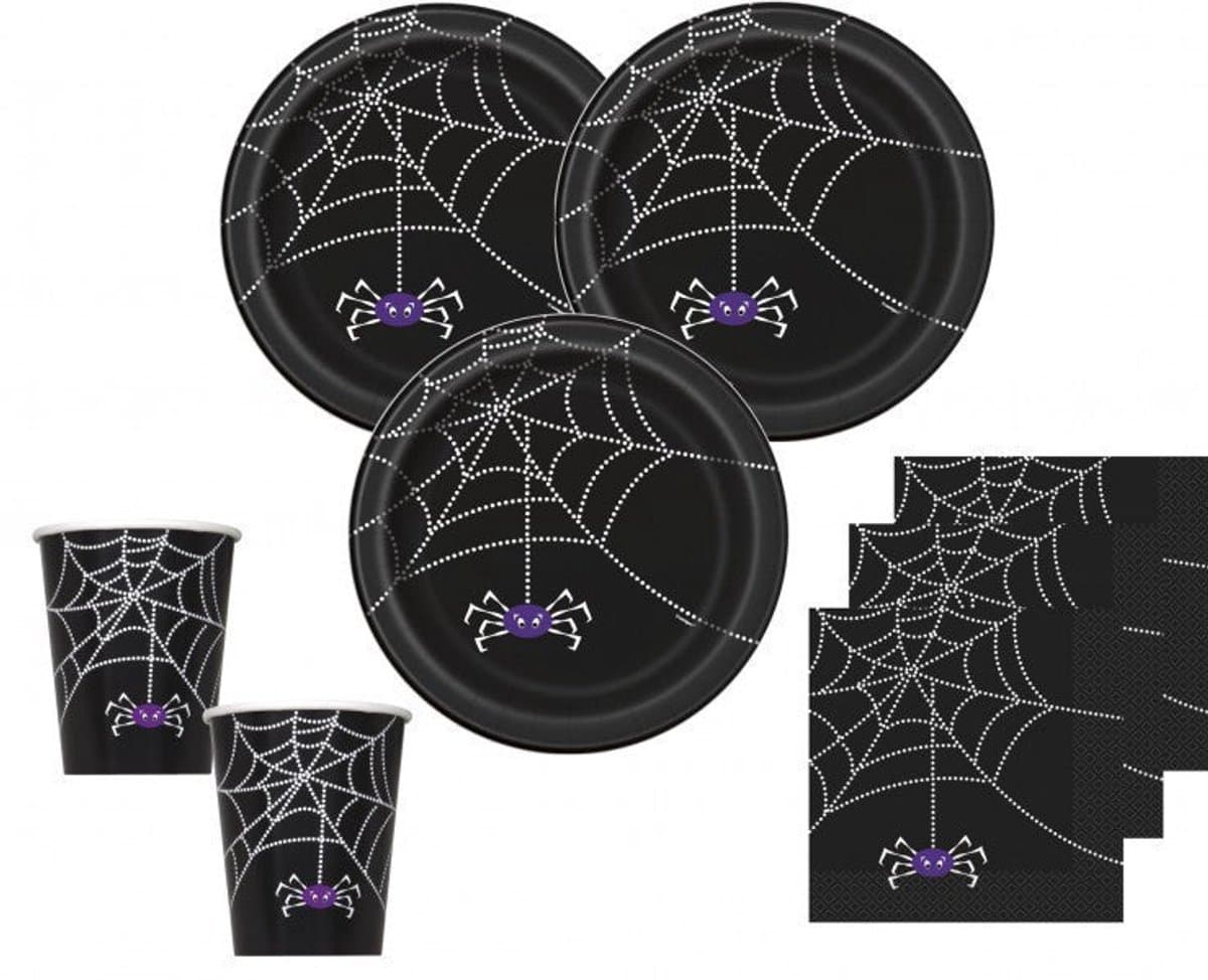 3 hangende slingers Halloween spinnen 90cm