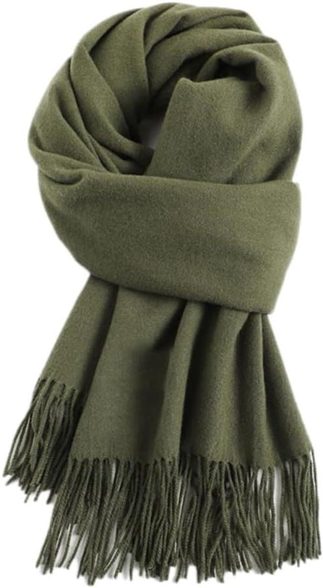Allecto- dames winter warme sjaal - kwastjes - pashmina sjaals - franjes - wijnrood 200 x 68 cm geschikt voor outdoor activiteiten