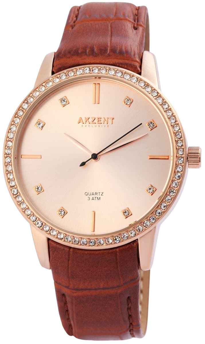 AKZENT Dameshorloge van imitatieleer Samara AKZENT EXCLUSIVE dameshorloge met imitatieleren band