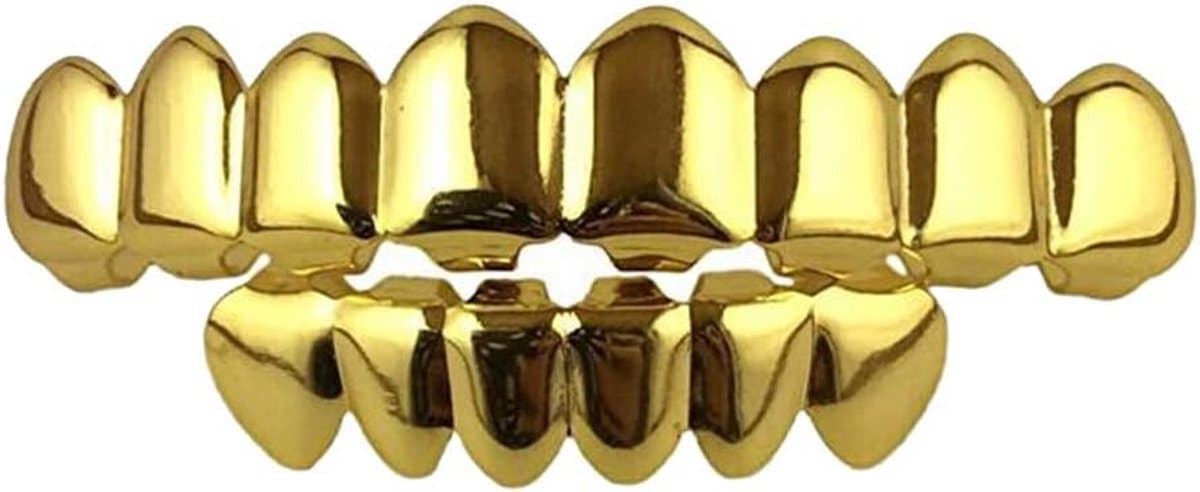 Gouden Valse Tanden Set voor Grillz, Cosplay en Feestdecoratie