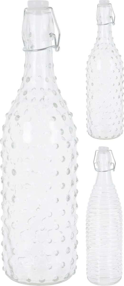 Fles glas met beugeldop - bolletjes