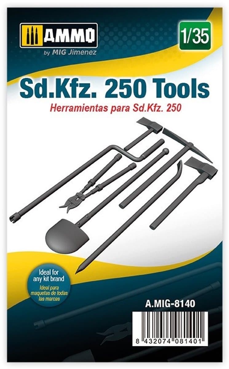 AMMO by Mig Jimenez Modelbouwpakket - AMMO MIG 8140 SD.KFZ. 250 Tools Resin onderdeel - 1:35 - Modelbouw