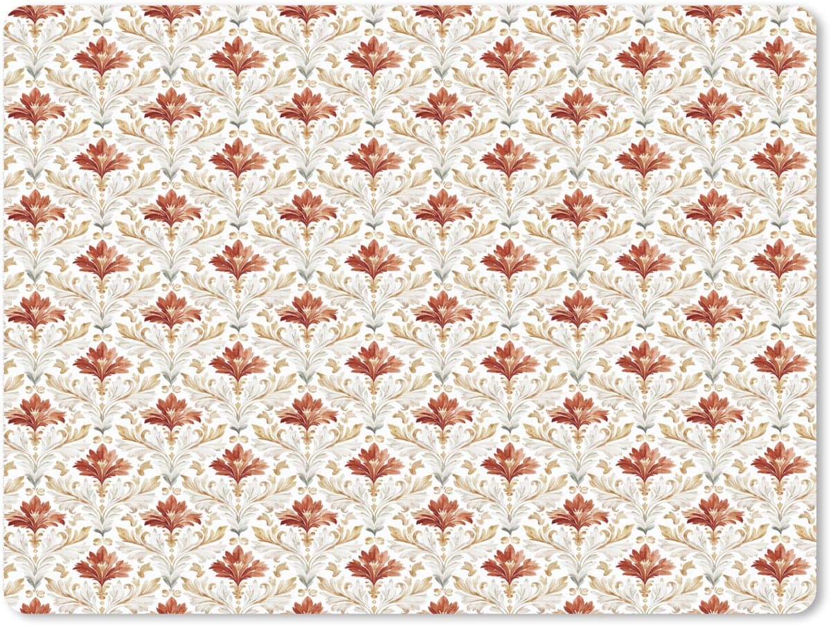 Muismat XXL 80x60 cm - Bureau onderlegger - Bureau mat Chic - Bloemen - Patroon - Bureaumat - Gaming mousepad xl - Bureaulegger groot - Computer deskmat